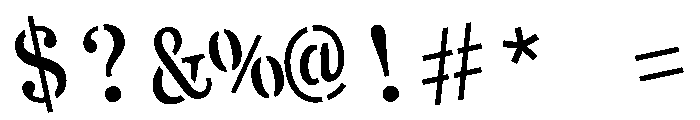 Crows TwistedStencil Font OTHER CHARS