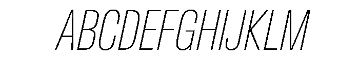 Crystal ExtraCondThinIta Font UPPERCASE