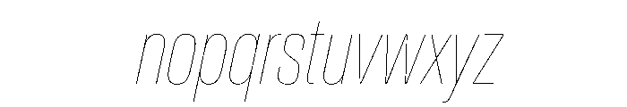 Crystal XCnHairlineIt Font LOWERCASE