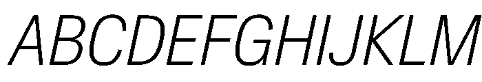 CrystalVAR CondensedExtraLightItalic Instance Font UPPERCASE