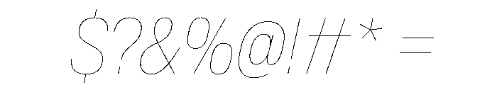 CrystalVAR CondensedHairlineItalic Instance Font OTHER CHARS