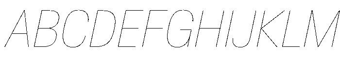 CrystalVAR CondensedHairlineItalic Instance Font UPPERCASE