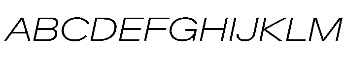 CrystalVAR ExpandedExtraLightItalic Instance Font UPPERCASE