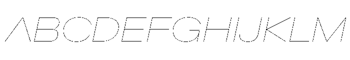 CrystalVAR ExpandedHairlineItalic Instance Font UPPERCASE