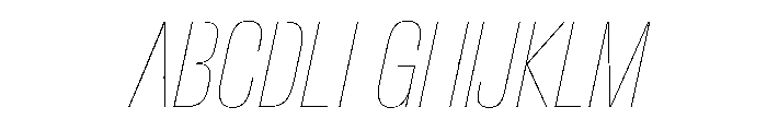 CrystalVAR ExtraCondensedHairlineItalic Instance Font UPPERCASE