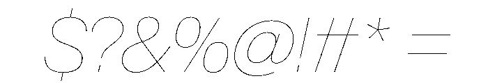 CrystalVAR HairlineItalic Instance Font OTHER CHARS