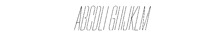 CrystalVAR UltraCondensedHairlineItalic Instance Font UPPERCASE