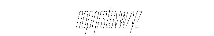 CrystalVAR UltraCondensedHairlineItalic Instance Font LOWERCASE