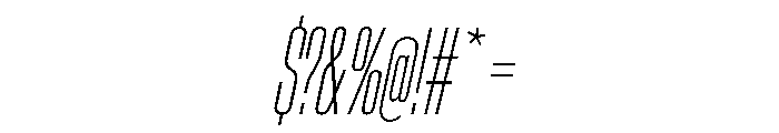 CrystalVAR UltraCondensedThinItalic Instance Font OTHER CHARS