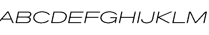 CrystalVAR UltraExpandedExtraLightItalic Instance Font UPPERCASE
