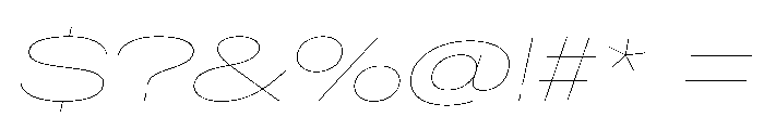 CrystalVAR UltraExpandedHairlineItalic Instance Font OTHER CHARS