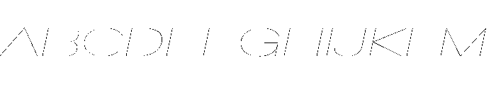 CrystalVAR UltraExpandedHairlineItalic Instance Font UPPERCASE
