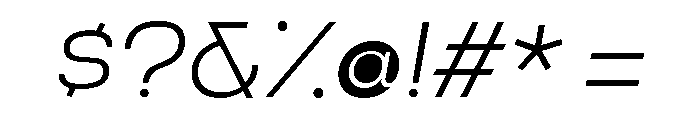 Criteria Extra Light Oblique Font OTHER CHARS