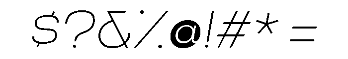 Criteria Thin Oblique Font OTHER CHARS