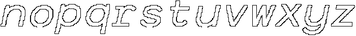 CS Barney Mono Pixel Outline otf (400) Font LOWERCASE