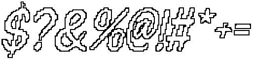 CS Ricotta Pixel Outline otf (400) Font OTHER CHARS