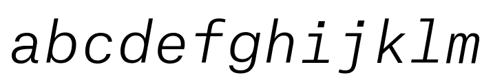 AtlasTypewriter LightItalic Reduced Font LOWERCASE