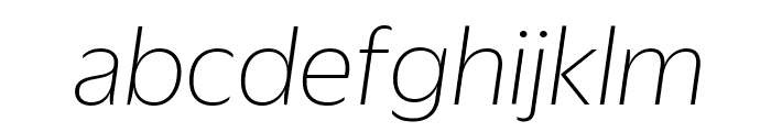 DuplicateSans ThinItalic Reduced Font LOWERCASE