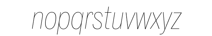 MarrSansCondensed ThinItalic Reduced Font LOWERCASE