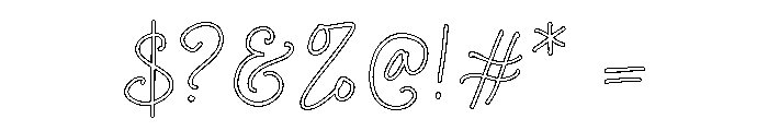 Curly Blush Outline Font OTHER CHARS