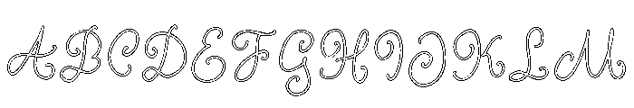 Curly Blush Outline Font UPPERCASE
