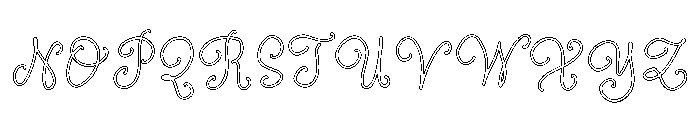 Curly Blush Outline Font UPPERCASE