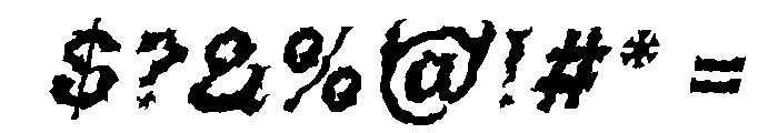 Cursed Spirit Italic Font OTHER CHARS