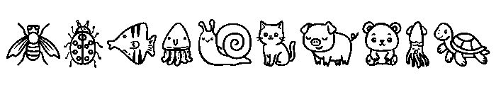 Cute Animal Set Font OTHER CHARS