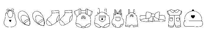 Cute Baby Clothes Font OTHER CHARS