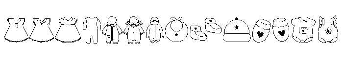 Cute Baby Clothes Font UPPERCASE