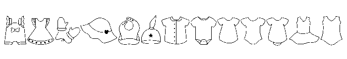 Cute Baby Clothes Font UPPERCASE