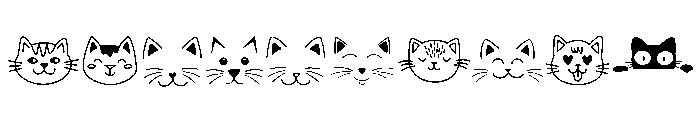 Cute Cat Face Set Font OTHER CHARS