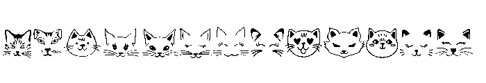 Cute Cat Face Set FONT