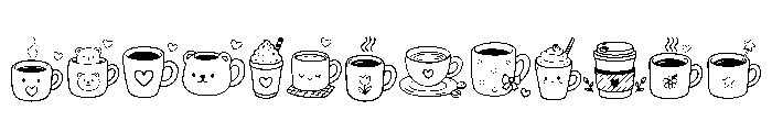 Cute Coffee Cup Font UPPERCASE