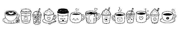 Cute Coffee Cup Font LOWERCASE