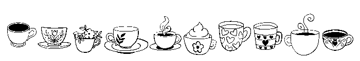 Cute Coffee mug Font OTHER CHARS