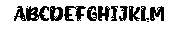 Cute Dog Blue Font UPPERCASE