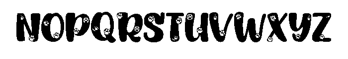 Cute Dog Blue Font UPPERCASE