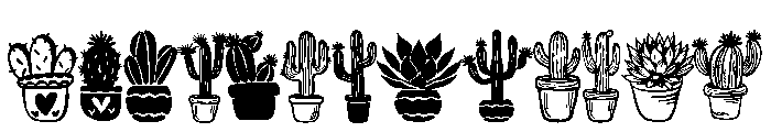 Cute Doodle Cactus Font UPPERCASE