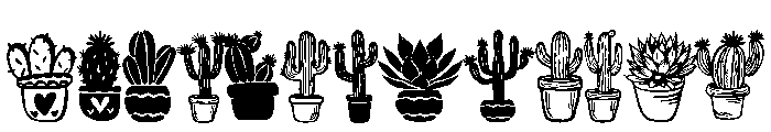 Cute Doodle Cactus Font LOWERCASE