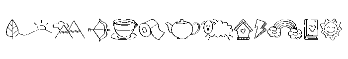 Cute Doodle Icons Font UPPERCASE