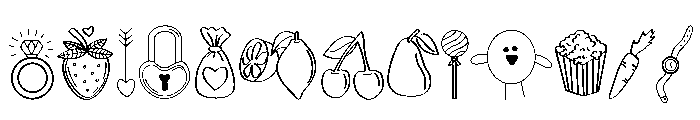 Cute Doodle Icons Font UPPERCASE