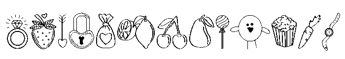 Cute Doodle Icons Font LOWERCASE