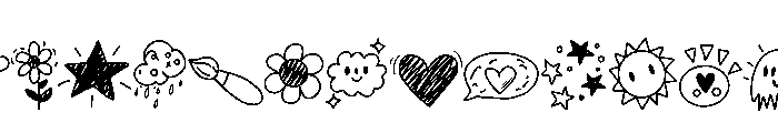 Cute Doodle Sketch Font UPPERCASE
