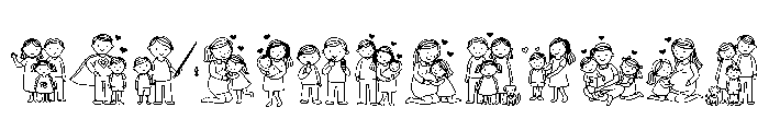 Cute Family Doodles Font UPPERCASE