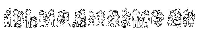 Cute Family Doodles Font UPPERCASE