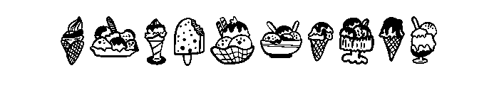 Cute Ice cream summer Font OTHER CHARS