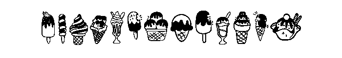 Cute Ice cream summer Font UPPERCASE