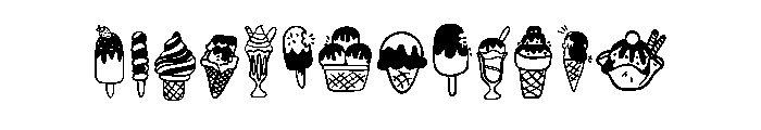 Cute Ice cream summer Font LOWERCASE