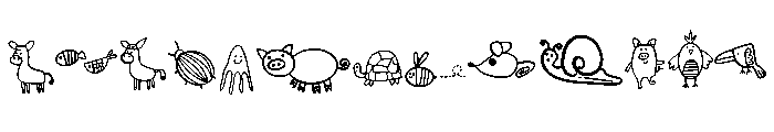 Cute Kawaii animal Font UPPERCASE